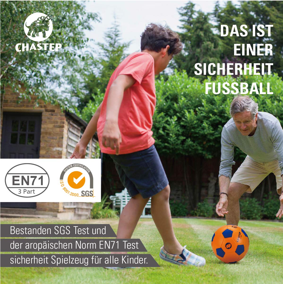 8" Foam Soccer Ball Schaumstoffball Perfekt für Kinder oder Anfänger. Spielen und trainieren Sie Soft Kick & Safe (Orange/Blau)