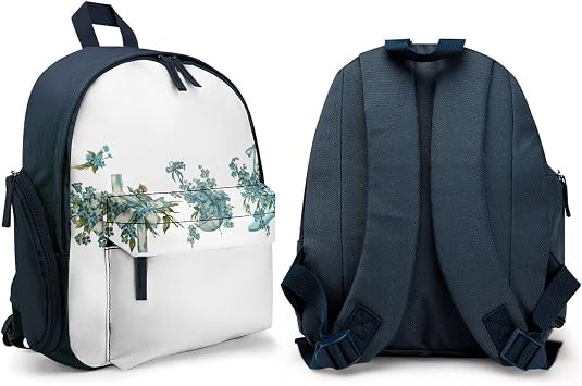 Printed School Backpack Small Kids Backpacks Lightweight School Bags for Girls Boys British Style Flower Basket