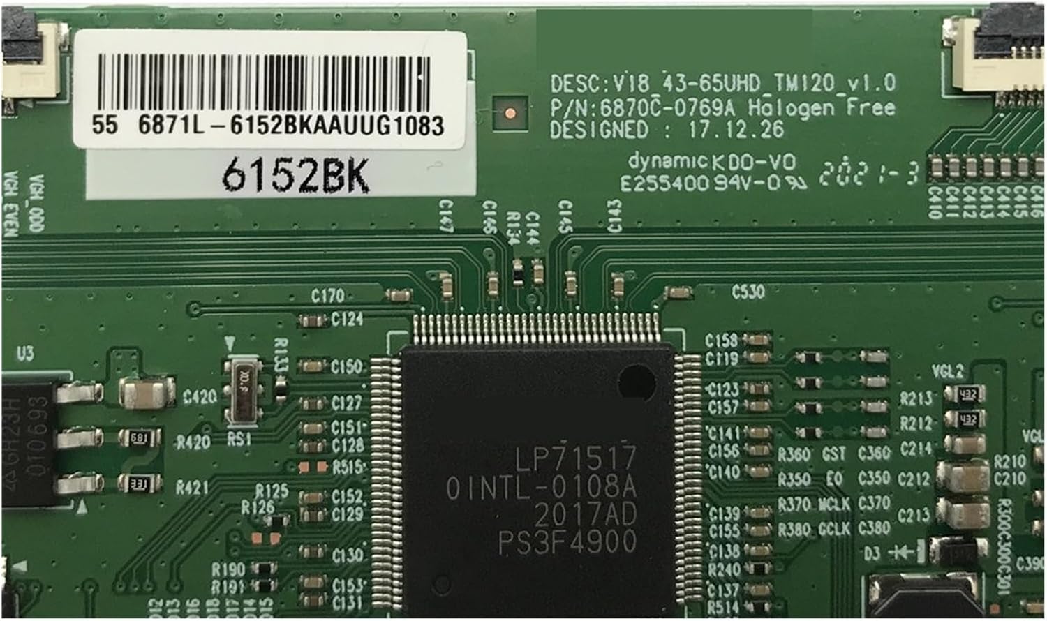 T-conボード 6870C-0769A V18_43-65UHD_TM120_v1.0、Xiaomi Skyworth LG対応、