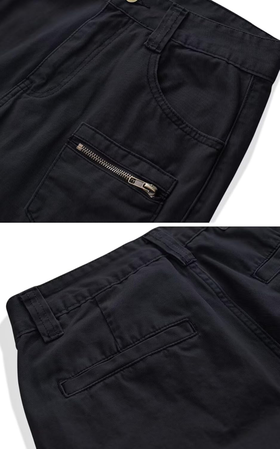 AKARMY Cargo Pants for Men Casual Outdoor Cotton Hiking Y2K Work Pants with Multi Pockets 8612 Black 34 - Image 5