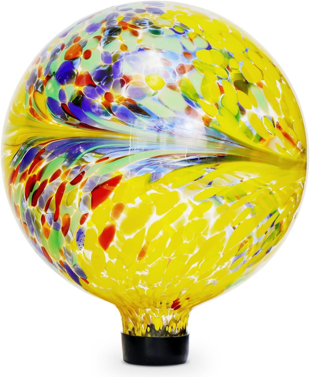 Photo 1 of  Gazing Balls for Garden 10" Glass Outdoor Garden Globe Ball Reflective Gazing Globes Outside Yard Decor (Yellow) 