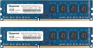 8GB Kit (2X4GB) DDR3 1066 PC3 8500U 4GB DDR3 8500 Dimm 2Rx8 240-pin CL7 1.5V Desktop RAM Memory Module