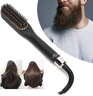 Electric Hair Dryer Comb, Beard Straightening Comb, Heated Men Hair Comb, Electric Beard Straightening Comb Multifunctional Beard Straightener Brush for Men(US)