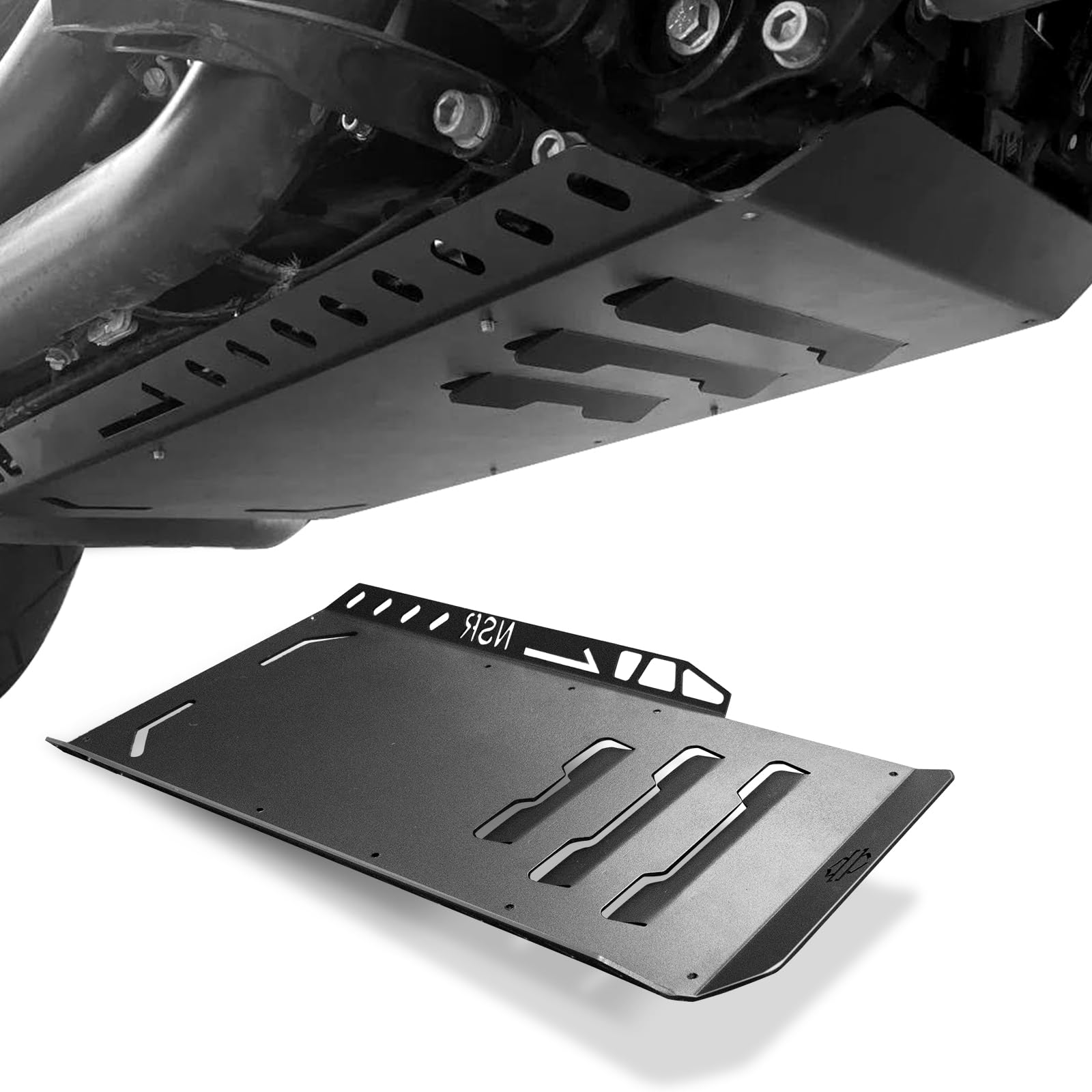 Aluminium Skid Plate for Harley Touring Street Glide Road Glide Road King CVO Road Glide Limited 2014-2023 2024 Lower Engine Base Chassis Guard for Harley Davidson Accessories，Black
