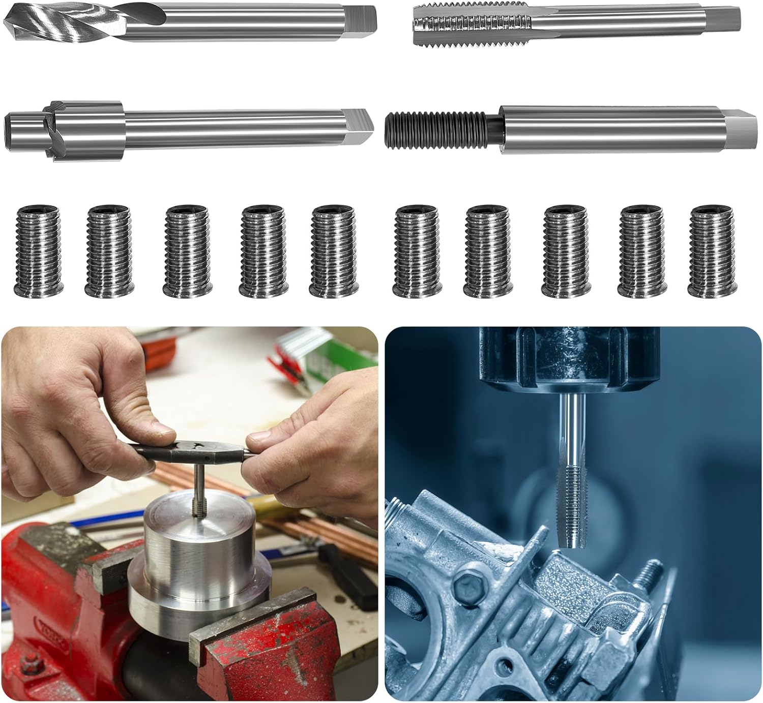 M10*1.5 Metric Thread Repair kit,10 20MM Stainless Steel Inserts