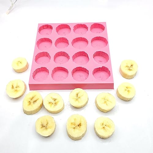 Miniatura 3 de Moldes de silicona de rebanadas de plátano 16 cavidades molde de plátano moldes de frutas realistas moldes de cera derretir moldes NC074