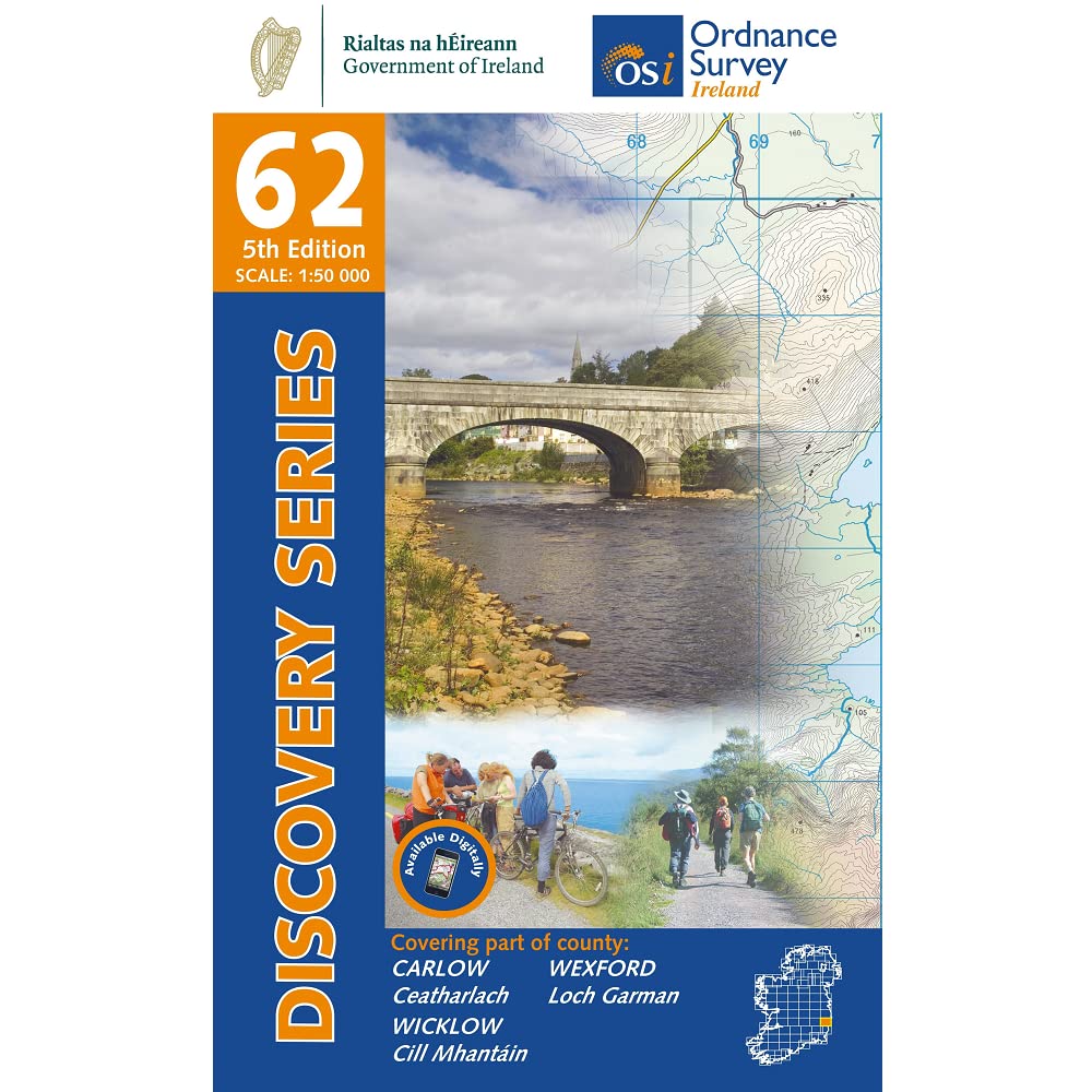 Carlow, Wexford and Wicklow Map | Vale of Avoca | Ordnance Survey Ireland | OSI Discovery Series 62 | Ireland | Walks | Hiking | Maps | Adventure