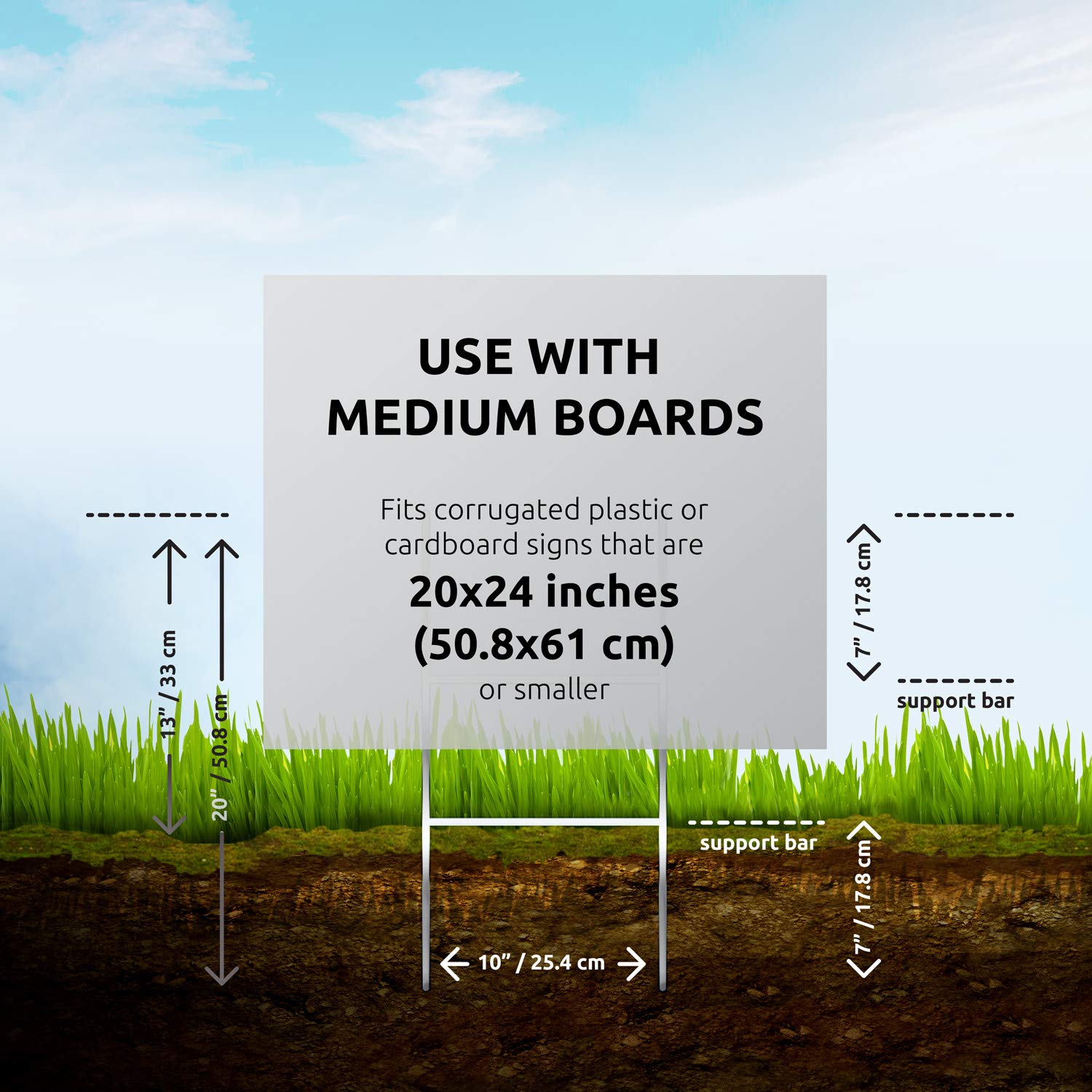 Snapklik.com : H Frame Yard Sign Stakes Metal Sign Holder H Stakes For ...