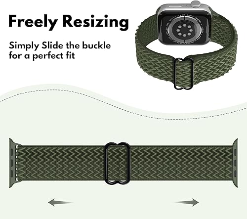 Miniatura 5 de Correas elásticas ajustables para iWatch Series 8, 7, 6, 5, 4, 3, 2, 1, SE Ultra de 1.496 in, 1.575 in, 1.614 in, 1.654 in, 1.732 in, 1.772 in,