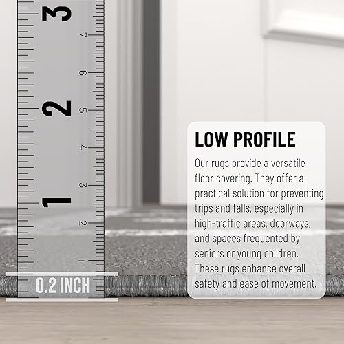 Miniatura 4 de Ottomanson Alfombra antideslizante de goma con parte trasera de goma lavable a máquina, 3 x 6 pies, para sala de juegos, habitación de los niños,