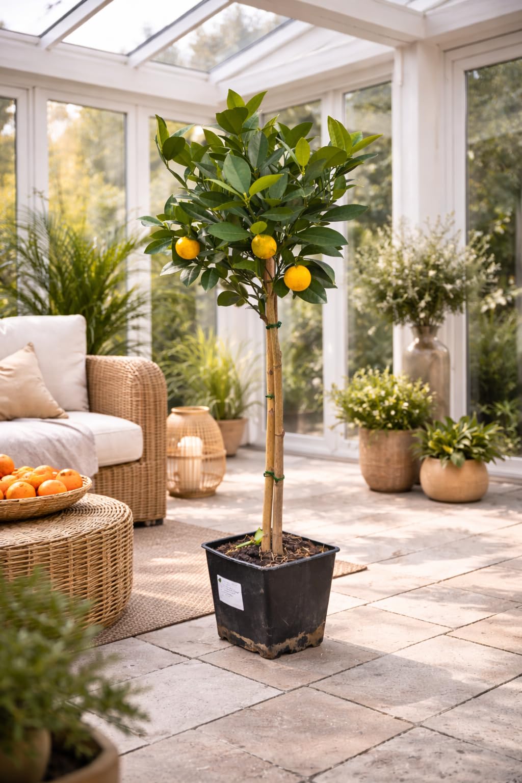 Orangenbaum Citrus sinensis 'Washington Navel' 120-140 cm – Saftige Süßorangen, pflegeleicht & ertragreich – Ideal für Garten, Terrasse & Wintergarten – Immergrün & dekorativ