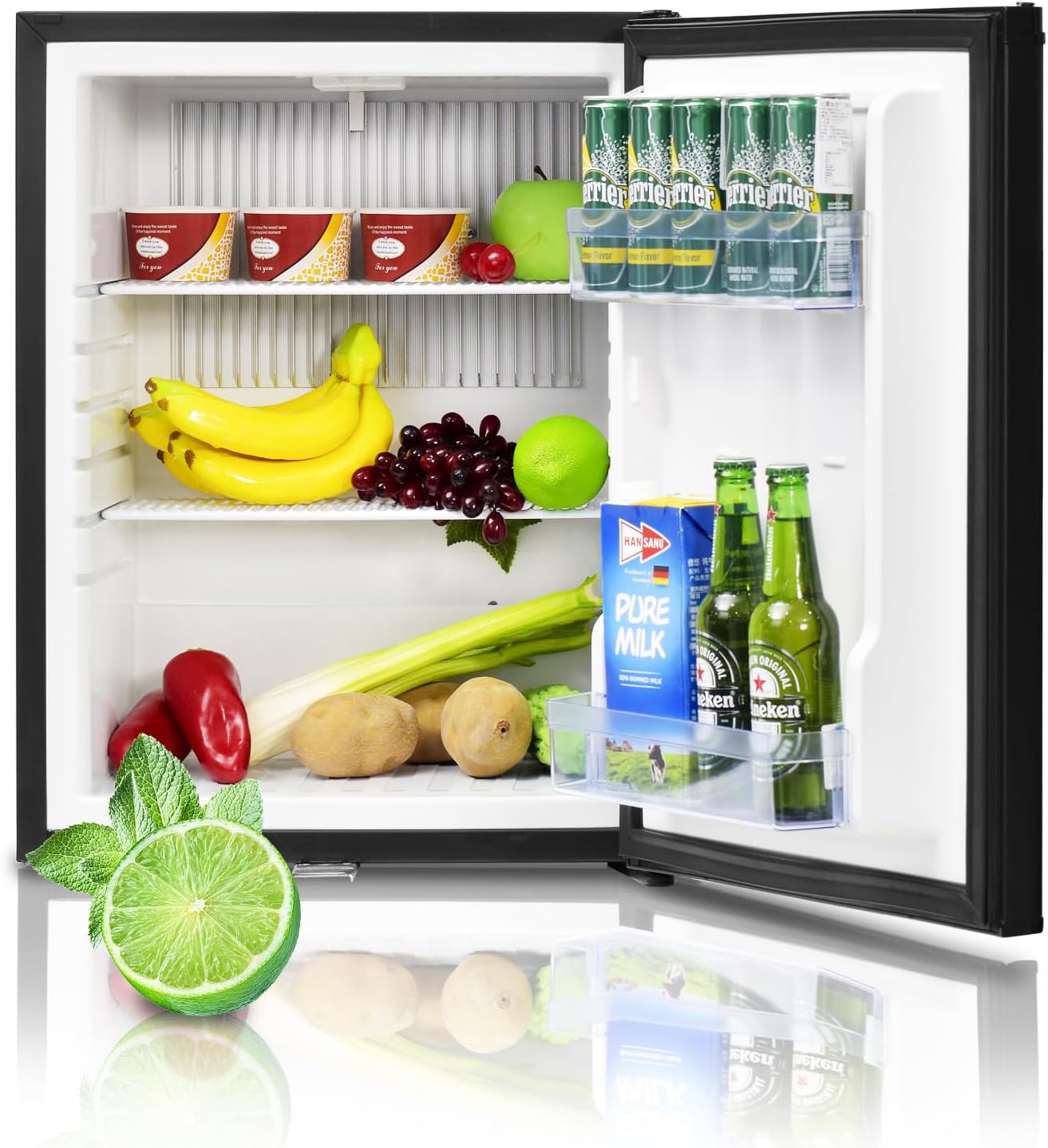 Techomey 12V Campervan Fridge, 53L Lockable Camping Fridge 12V 240V