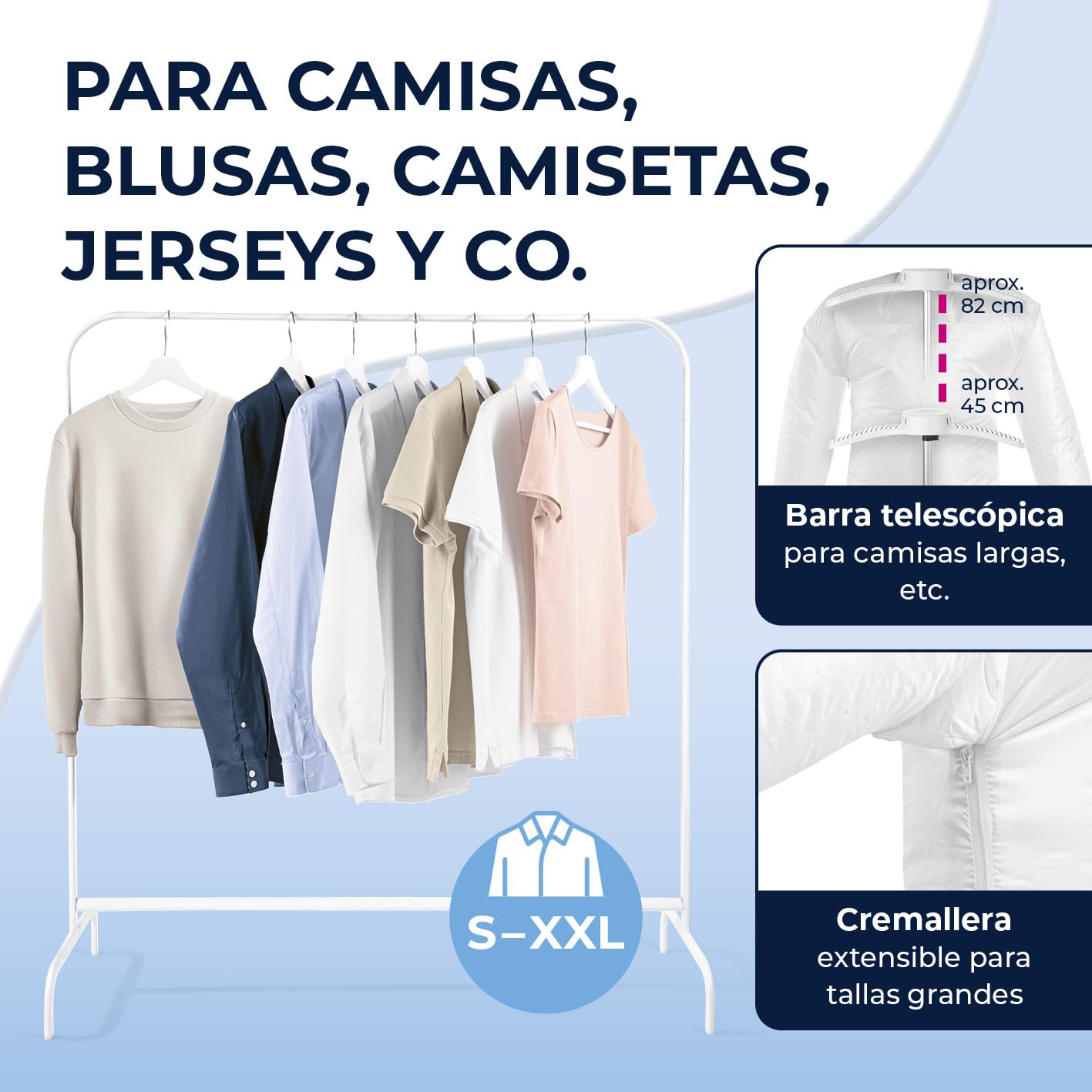 CLEANmaxx Plancha automática de camisas PRO | Sustituye a la plancha, tabla de planchar, plancha de vapor y vaporizador | Plancha con maniquí para camisas, blusas y camisetas | Innovadora y eficaz