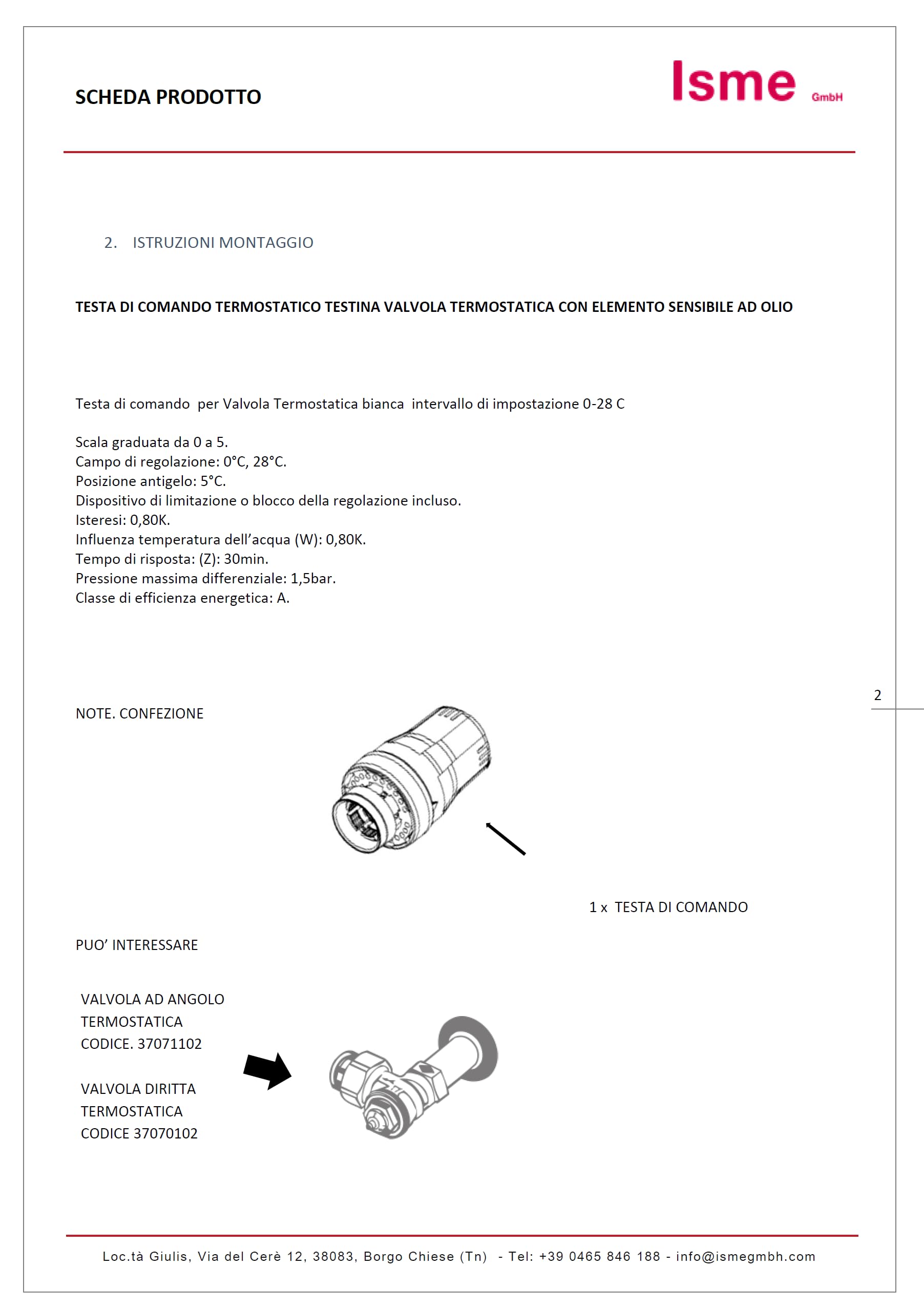 Schläfer 37070105 | Valvola Termostatica per Termosifoni ITAP, Testina di Comando per Radiatore Sensibile a liquido Manopola con Regolazione intervallo Temperatura 0-28 C - Ghiera M30x1,5- Conf. 5PZ