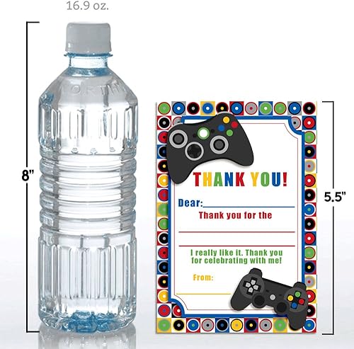 Miniatura 4 de AmandaCreation - Notas de agradecimiento con temática de videojuegos para niños, 10 tarjetas de relleno en blanco de 4 x 5.5 pulgadas con 10 sobres