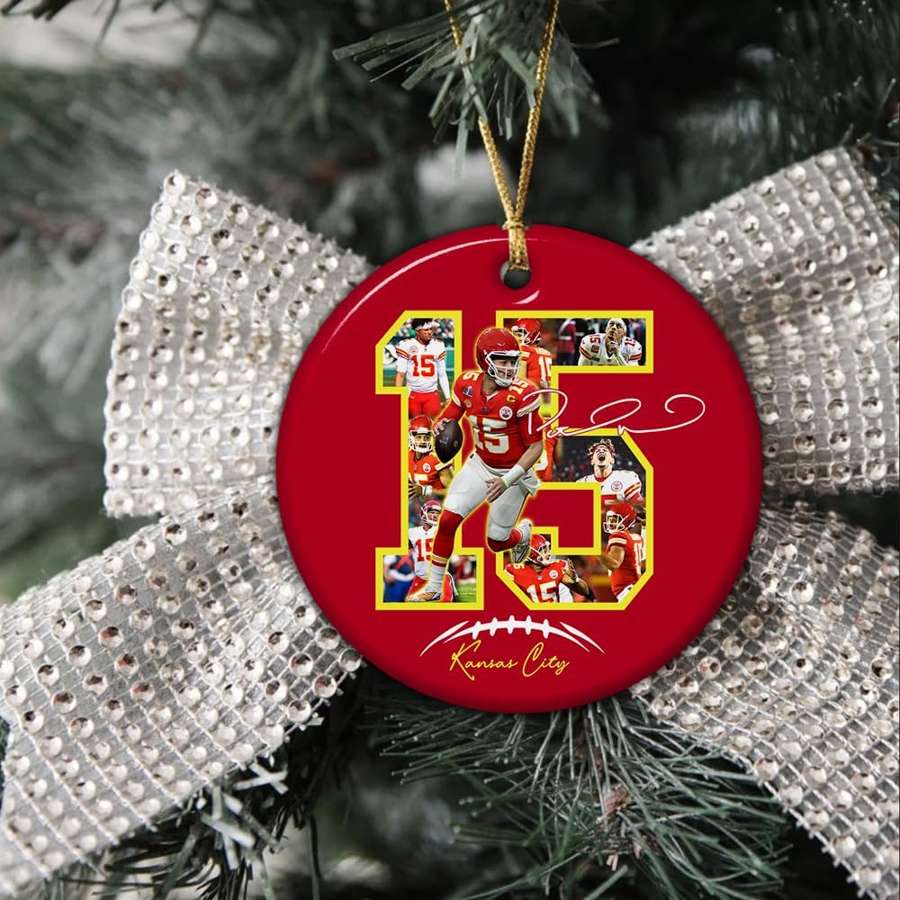 Schian Mahomes Ceramic Ornaments Patricks - Christmas Decoration, Holiday Present Idea - Christmas, Birthday Gifts for Football Fans - Image 3