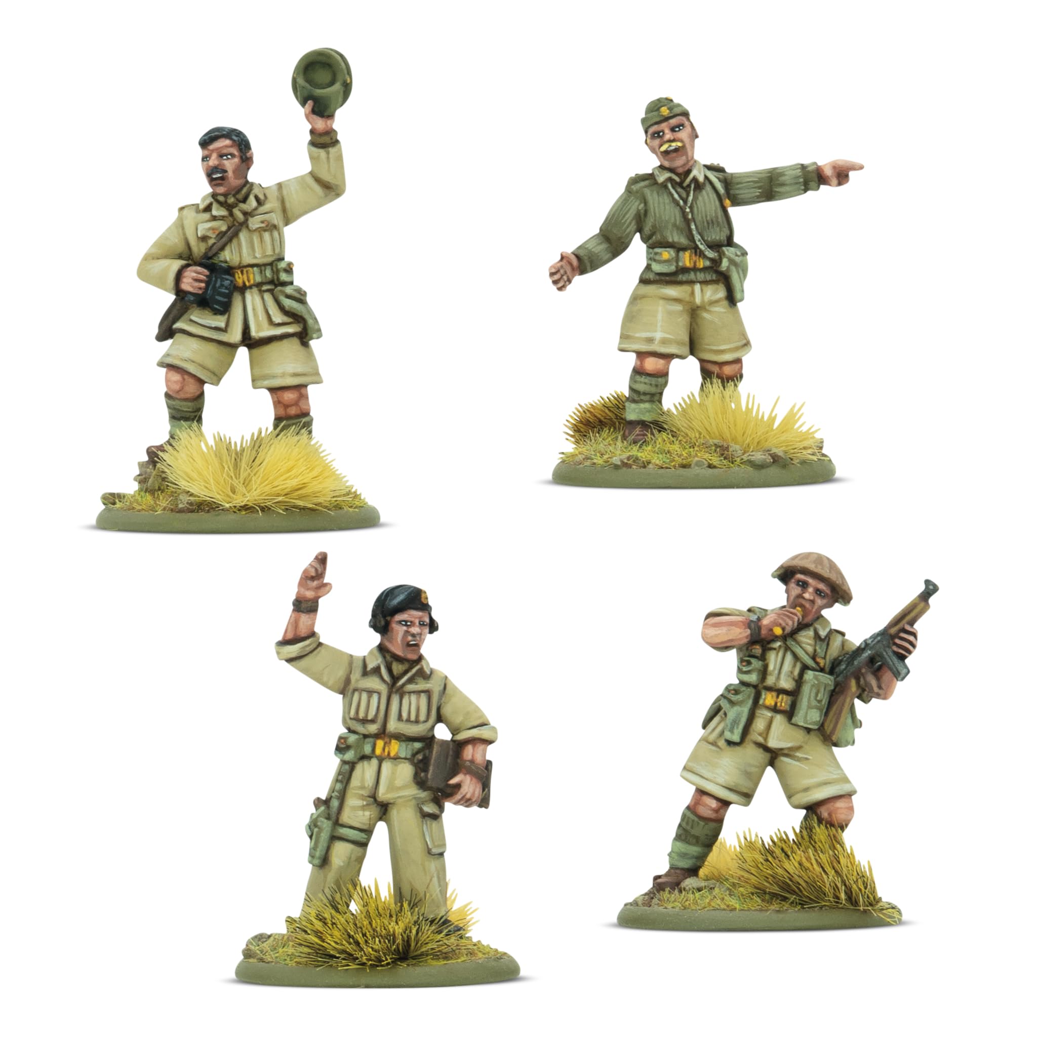 Warlord Games British 8th Army Platoon Commanders - 28mm Scale Resin Miniatures for Bolt Action Highly Detailed World War 2 Miniatures