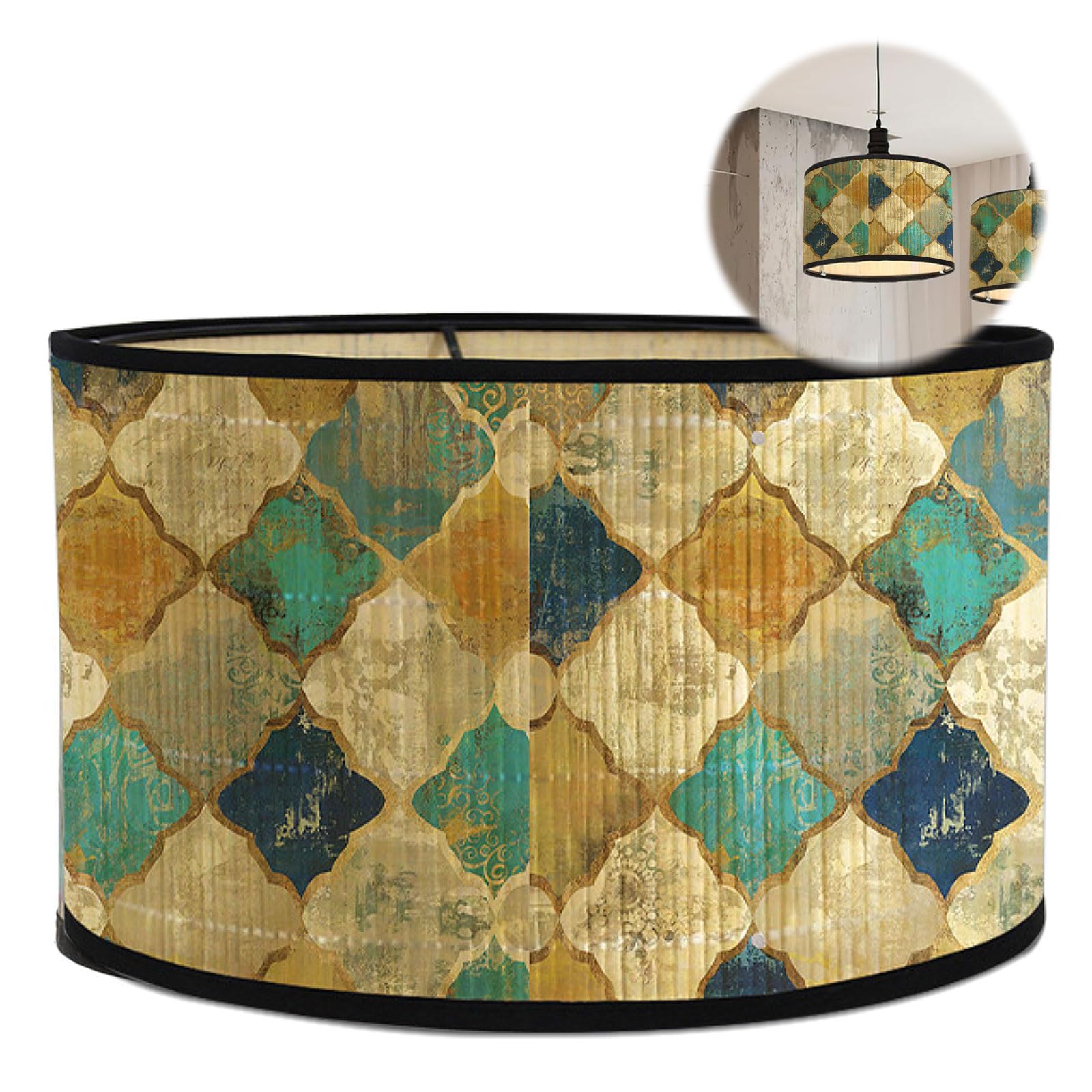Pantalla de lámpara, lámpara colgante, diámetro 30 cm, pantallas para lámpara de mesa, decoración del hogar, lámpara de pie para mesa, suelo y lámparas colgantes (amarillo)