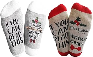 2 Pair Novelty Socks Letter Print Pattern Funny Casual Socks Christmas Socks Funny Gifts for Men and Women