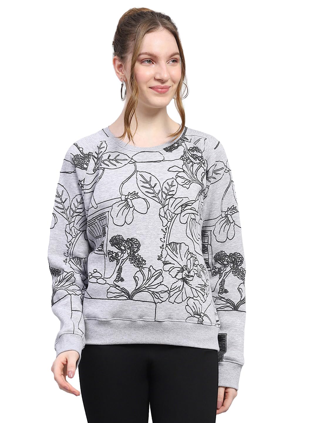 monte carlo Women Regular Fit Full Sleeve Round Neck Sweatshirt | Warm Pullover for Ladies | Soft Comfortable Casual Winter Wear for Women's (Pack of 1)-picture-42