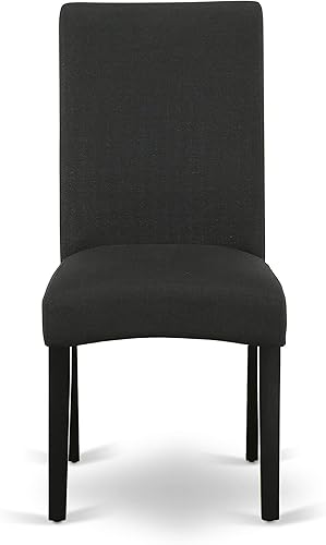 Miniatura 7 de East West Furniture LGDR7-BLK-24 - Juego de mesa de comedor de 7 piezas que consta de una mesa rectangular con hojas de mariposa y 6 sillas Parson