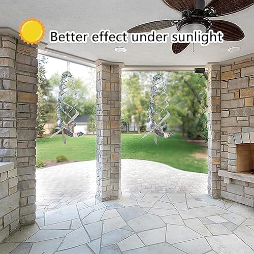 Vista 13 de Sfcddtlg 4 reflectores en espiral repelentes de pájaros, 15.8 pulgadas, dispositivo de disuasión de pájaros reflectantes para colgar pájaros