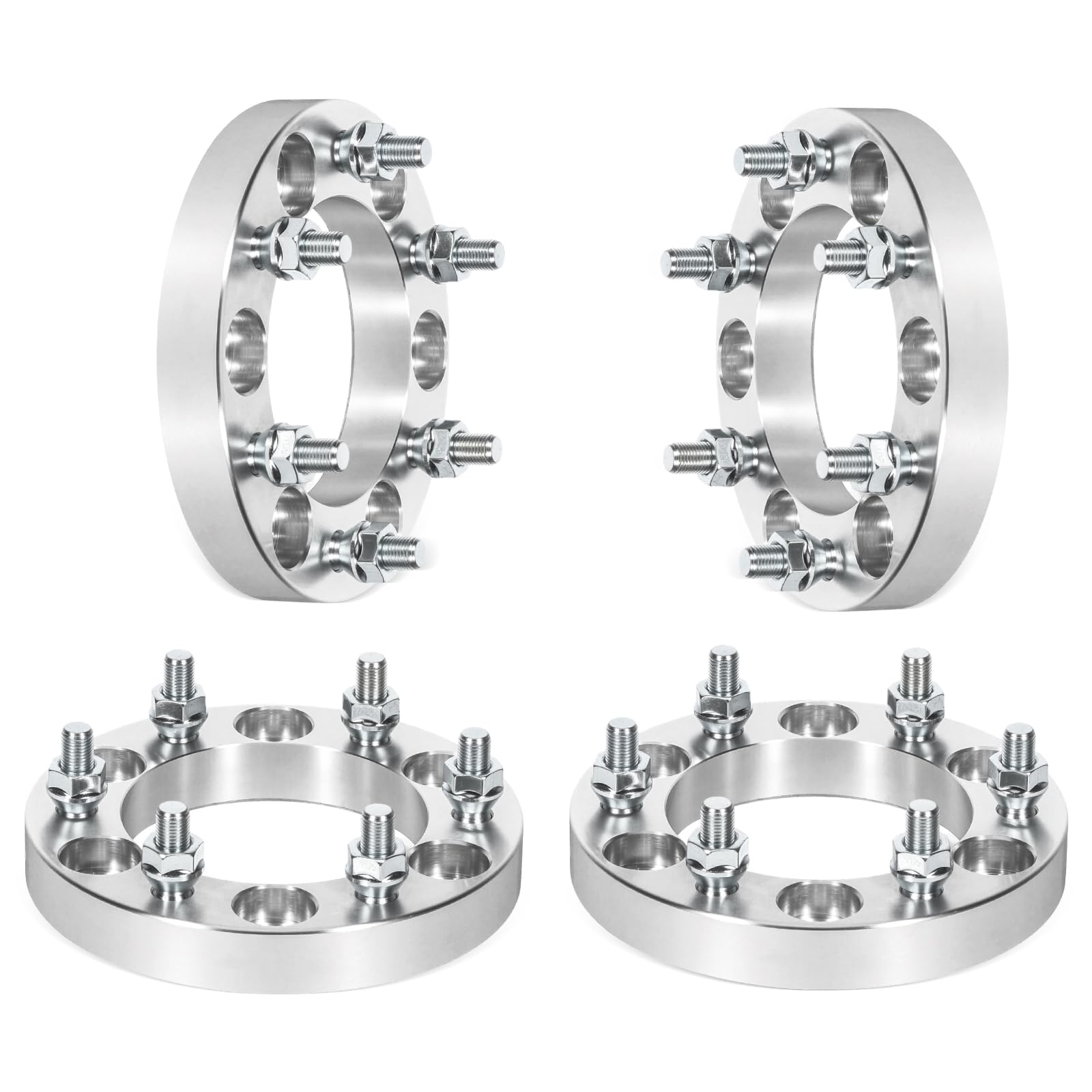 SCITOO 4Pcs 6x5.5 Wheel Spacers 1 inch for Nissan Silver Wheel Adapters