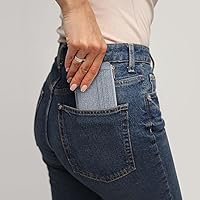 Vista 26 de Sodsay Estuche para tarjetas, cartera delgada con bolsillo frontal, para mujer, sujetatarjetas con llavero negro