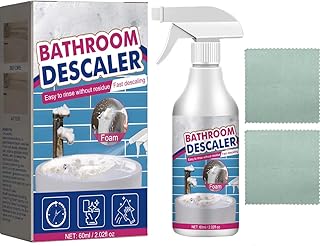 XIRUJNFD Bathroom Descaler Foam Cleaner Spray, Remove Stubborn Hard Water Stains, Soap Scum, Limescale on Tiles, Shower Glass & Faucets, Bathroom Descaler Stubborn Stains Cleaner (1)
