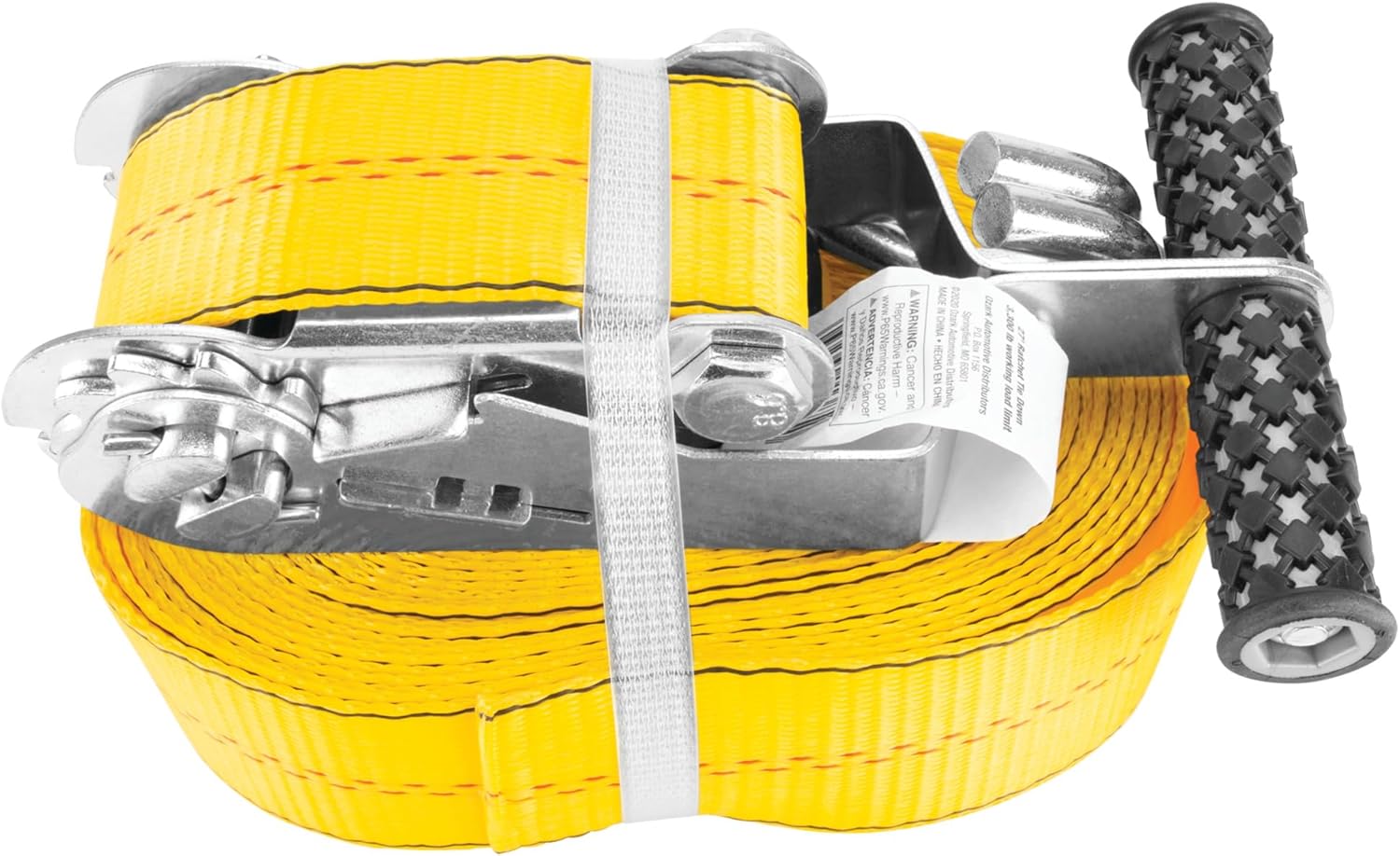 Performance Tool W1827 2 in. X 27 Ft. Tie Down SecureX - Heavy Duty Ratchet Strap with J-Hooks for Safe and Secure Cargo Transport and Storage