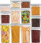 Ankou Pop Airtight Food Storage Containers with Lids- 3 Pcs Stackable One Button Opening Food Containers, Kitchen Pantry Storage Containers for Snacks Candy Salt Herbs Spices BPA-Free (1.2 QT * 3)