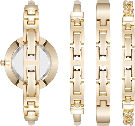 Anne Klein Women's Lab Grown Diamond Accented Bangle Watch and Bracelet Set, AK/5142 thumbnail 3