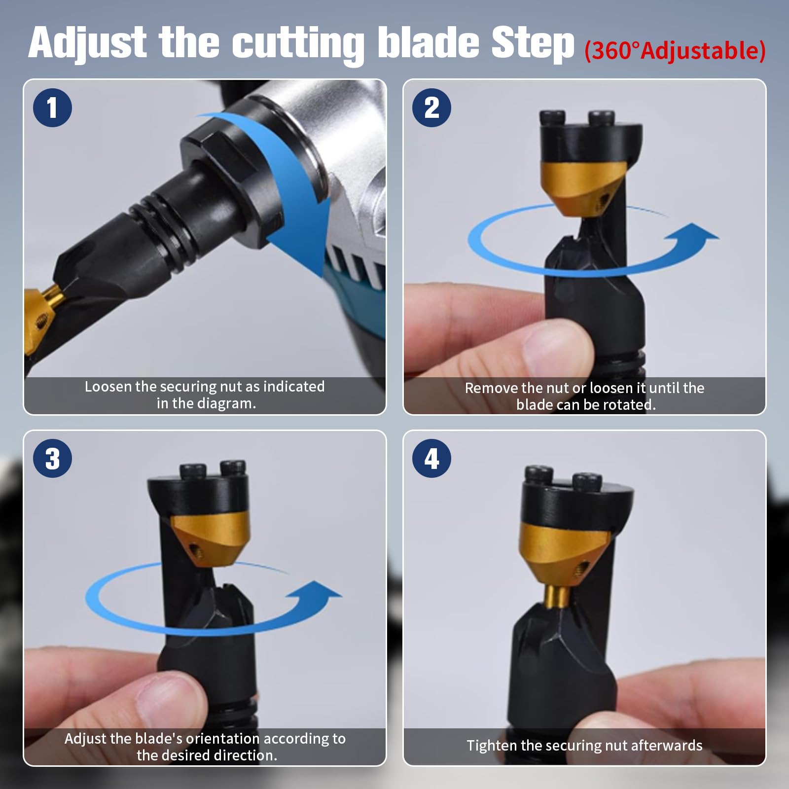 Blechknabber Kompatibel mit Makita 18V – Kabellose Blechnibbler mit 360° Drehbarem Knabberkopf und Einstellbaren 3 Geschwindigkeiten, Ausgestattet mit Bürstenlosem Motor für Edelstahl und Aluminium