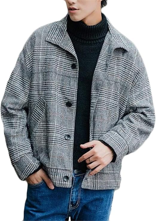 ジャンーウェ コーチジャケット メンズ テーラードジャケット チェック柄 カジュアル ブルゾン ミリタリー ファッション 通学 通勤 コート ジャケット 通販
