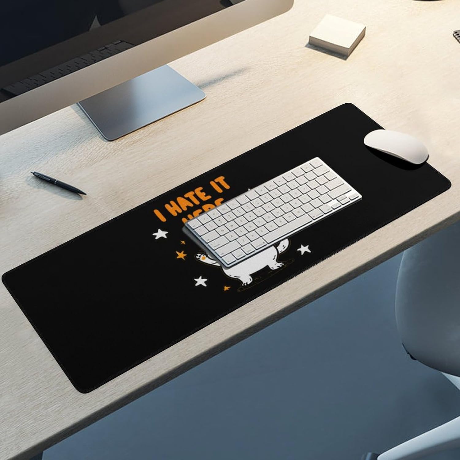 I Hate It Here Cat Desk Mat Gaming Mouse Pad Accessories Non-Slip 30x80cm image 5