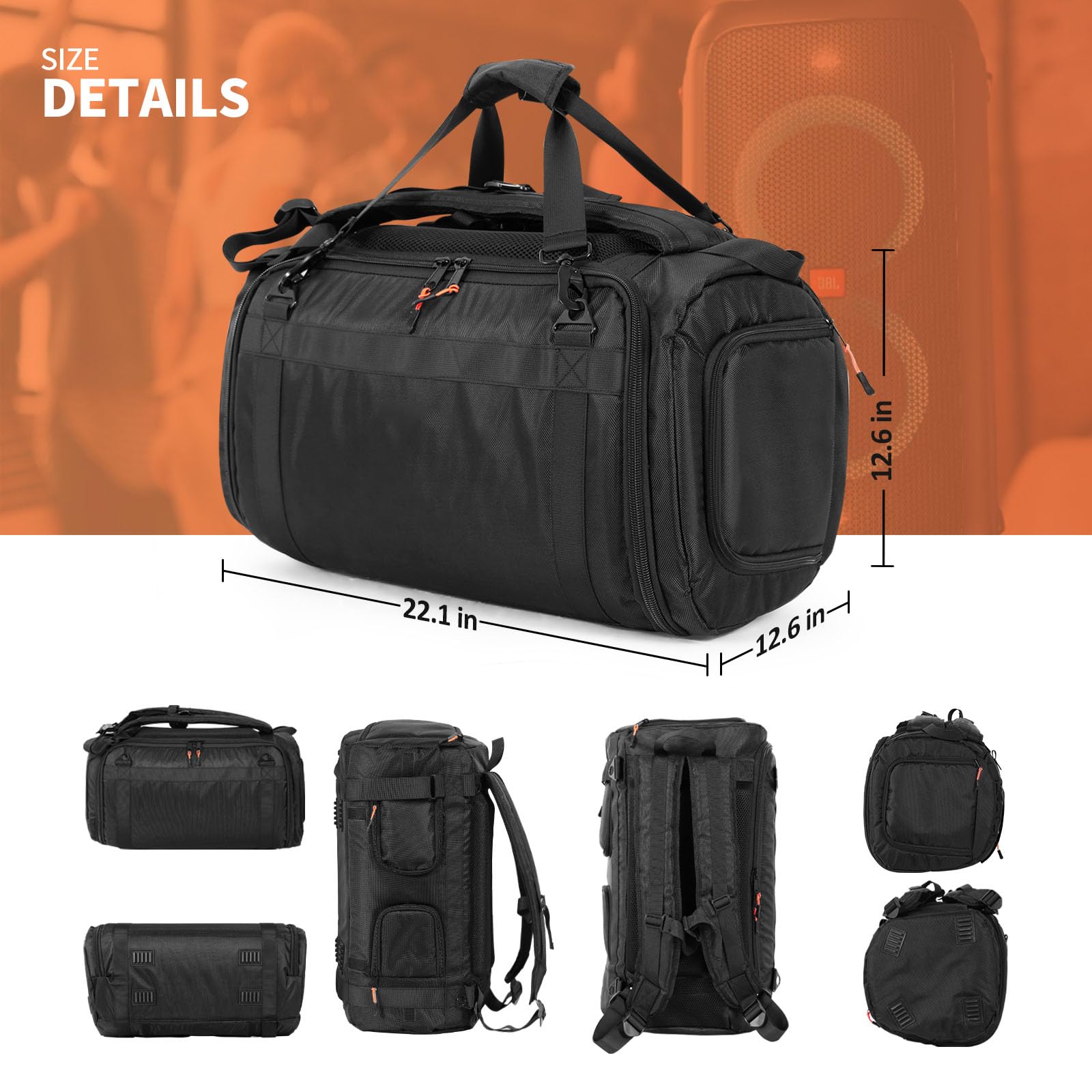 Plecak Case na głośnik Bluetooth do głośnika Bluetooth JBL PARTYBOX 120, Czarny, Niestandardowe