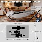 GOCAN Brazilian Double Hammock 2 Person Extra Large Canvas Cotton Hammock for Patio Porch Garden Backyard Lounging Outdoor and Indoor (Grey)