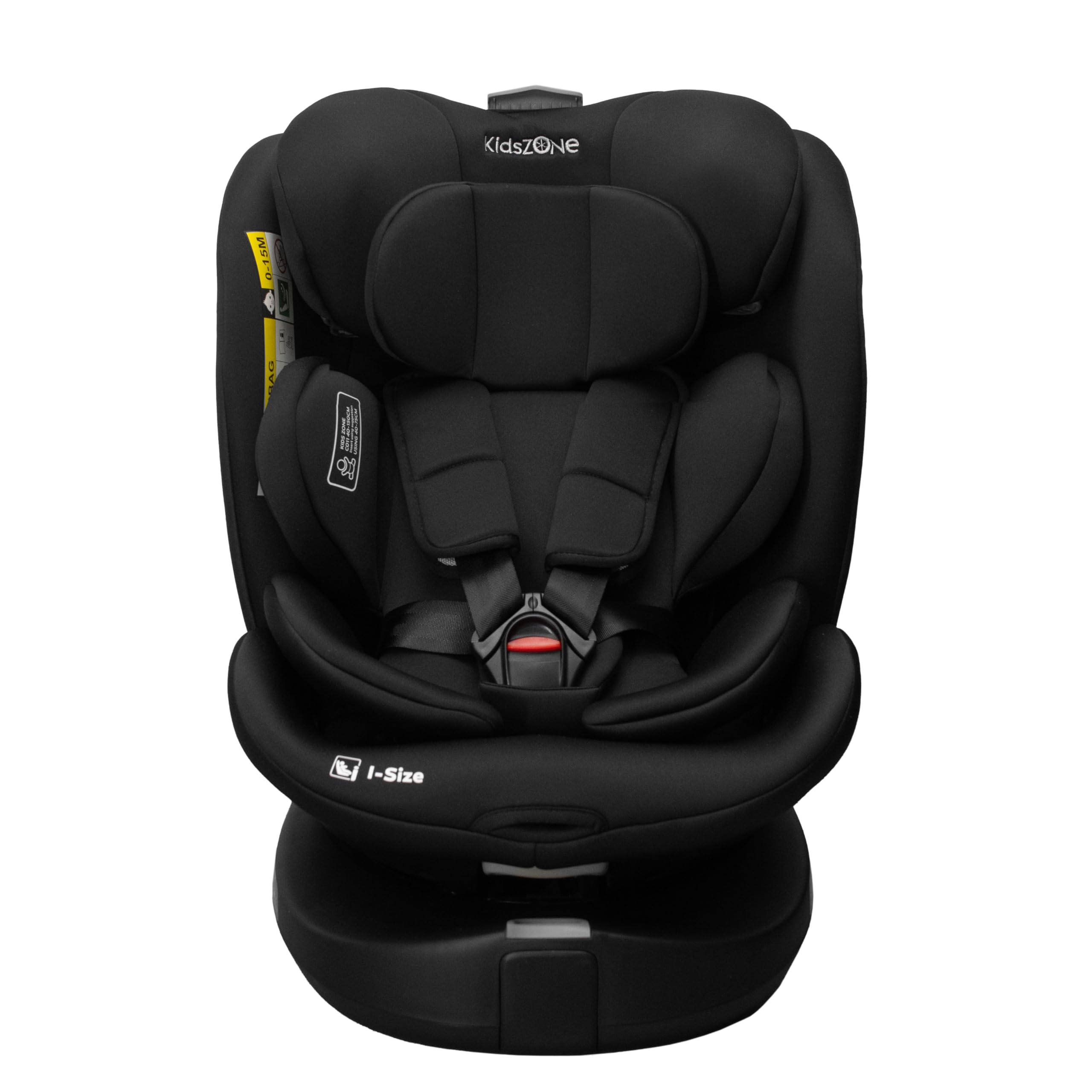KidsZone C011 Silla de Coche Bebe 0 a 36 kg - Silla Bebe Coche Isofix 0 1 2 3 Giratoria 360°, 0-12 años, 40-150 cm - 8 posiciones de inclinación, Ajuste del reposacabezas 24cm, Negro