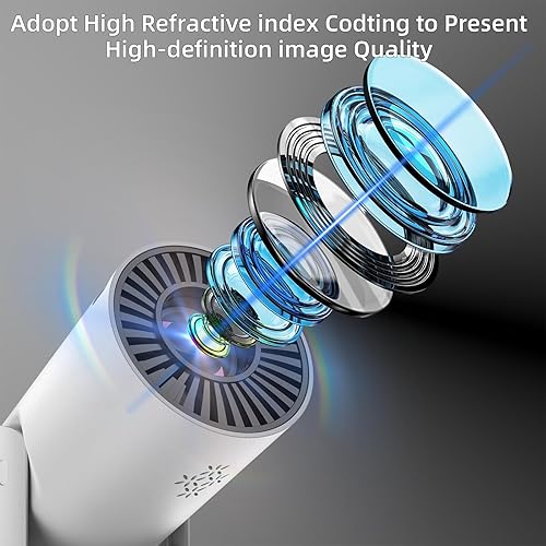 Miniatura 3 de Mini proyector inalámbrico con WIFI 6 y Bluetooth, soporte 4K 1080P Proyector portátil giratorio de 180. Proyector de video de pantalla de 17"-130".