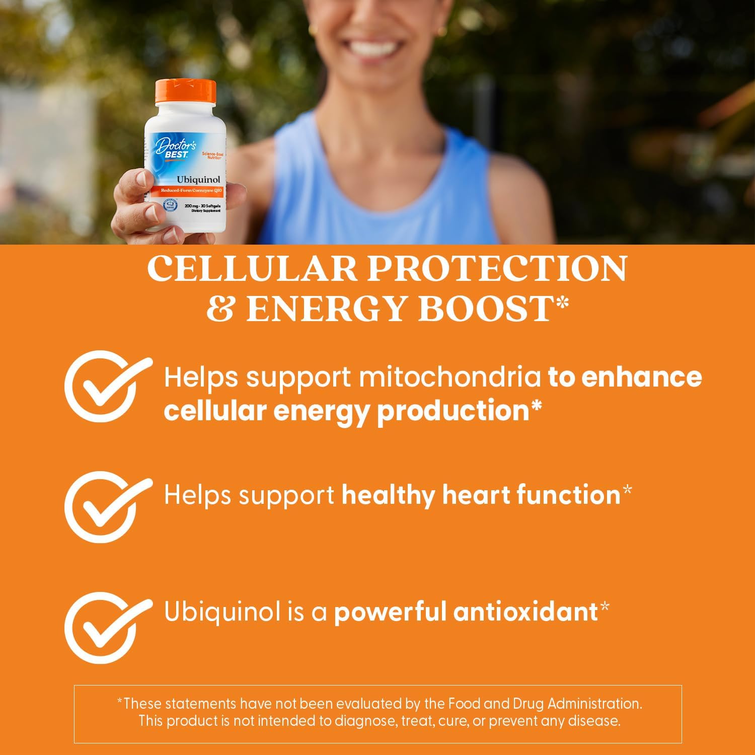 Doctors Best Ubiquinol, Reduced-Form Coenzyme Q1, 200 mg, Non-GMO, Gluten Free, Soy Free 30 Softgels - Image 5