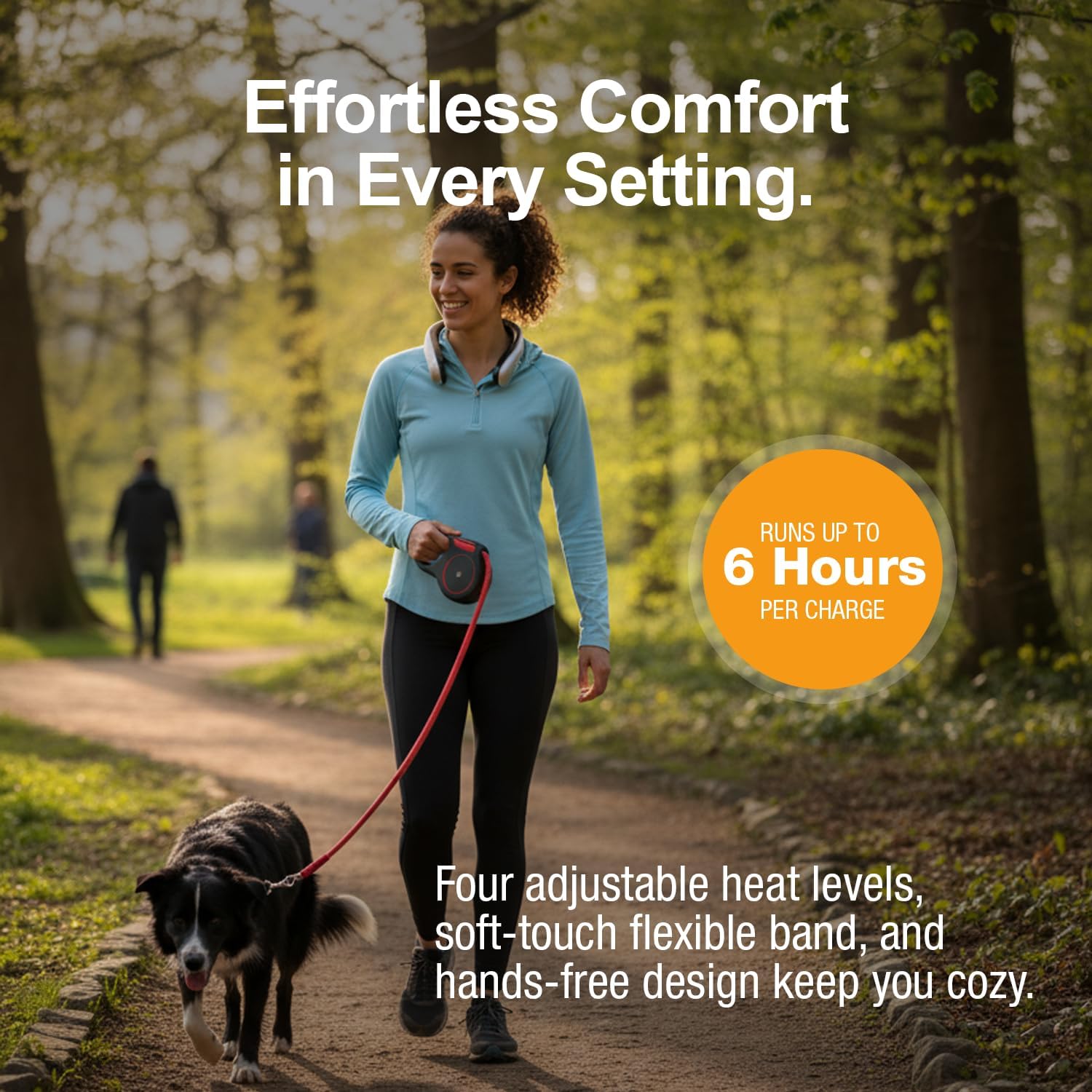 Ontel Handy Heater Freedom - Wearable Neck Heater for Cold Weather, 4 Heat Settings - Comfort Heating Technology - Cordless & Personal - USB Rechargeable, 6 Hour Battery Life, Portable Neck Warmer