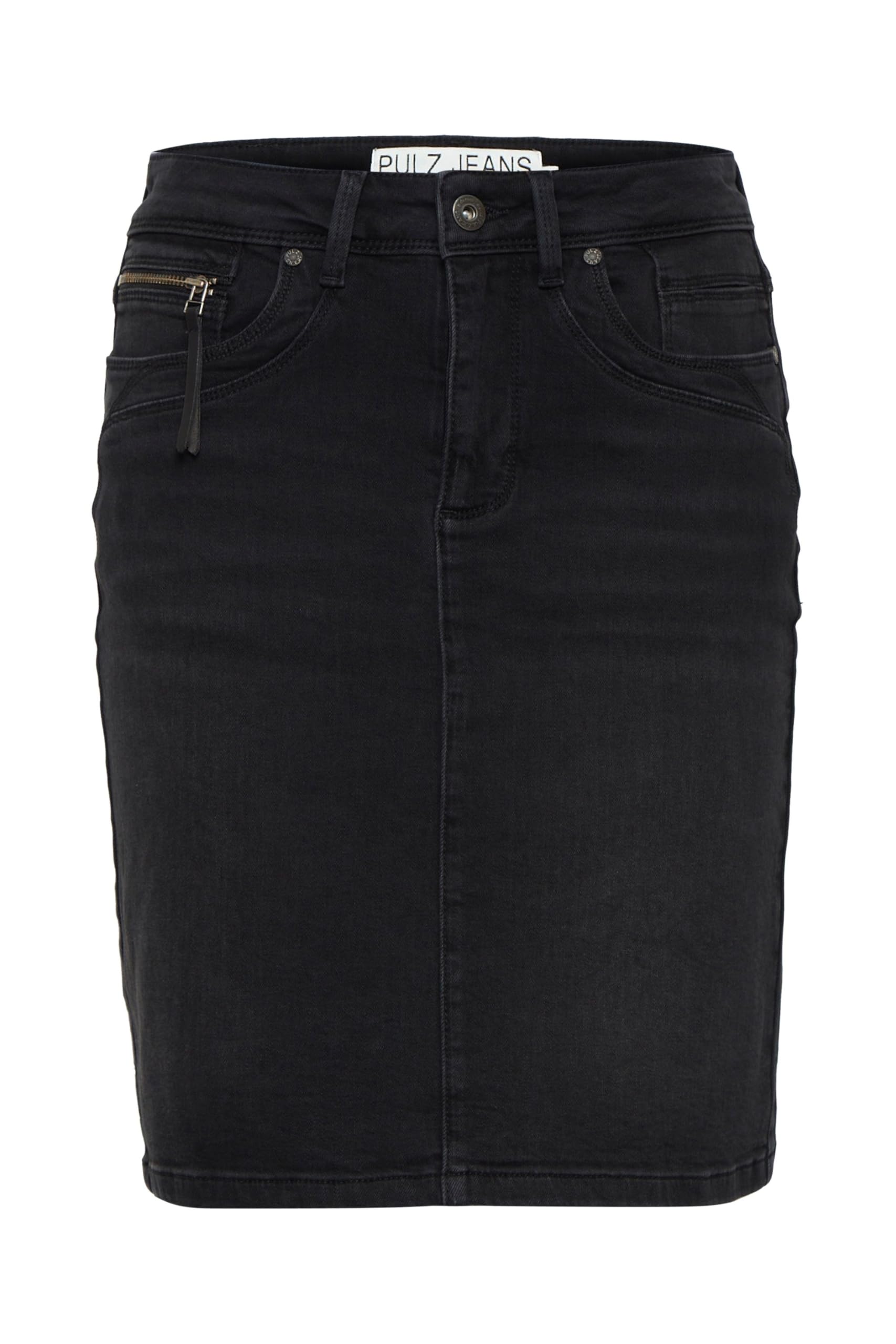 PULZ JEANS PZKAROLINA Rock Baumwollmischung Eingrifftaschen Reißverschluss figurumspielend