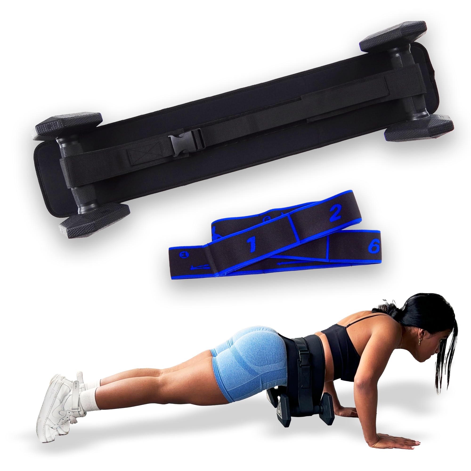 Premium Hip Thrust Belt Set - Ultimate Glute Workout set with stretch band included for Perfect Glute Bridges and Effective Hip Exercises