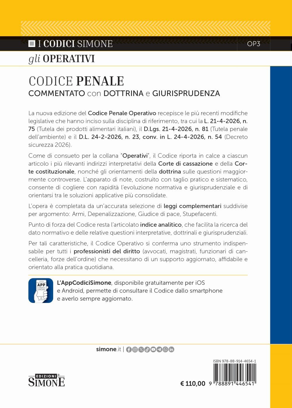 Codice penale operativo. Commentato con dottrina e giurisprudenza. Con l'APP CODICI SIMONE per un codice sempre aggiornato