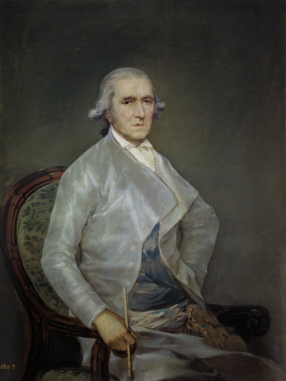Cuadro enmarcado de Goya Francisco Bayeu pequeño negro para decoración de salón clásico