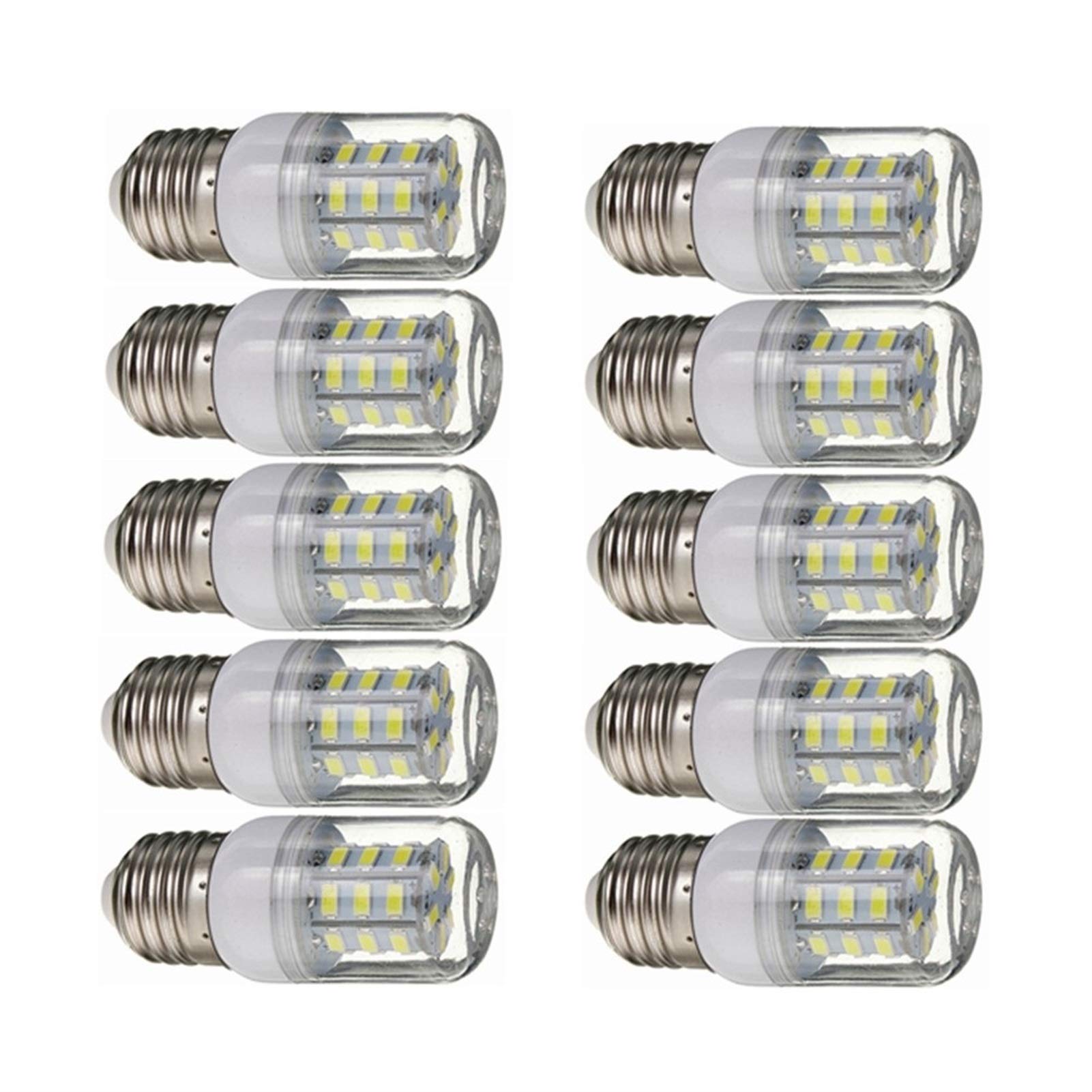 ANTYX 12 V E27 Żarówka LED Nie ściemnialna, 4W E27 Podstawa śrubowa Żarówki LED 40 W żarówka żarówka równoważna, 3000K / 6000K DC12-80V dla RV Camper Marine, 10-pack (Color : Zimna biel)