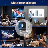 Vista 11 de Mini Projector with WiFi 6 and Bluetooth 5.4 Built-in Apps for Bedroom Portable Projector Android 11 Smart Auto Keystone 1080P 4K Support Compatible
