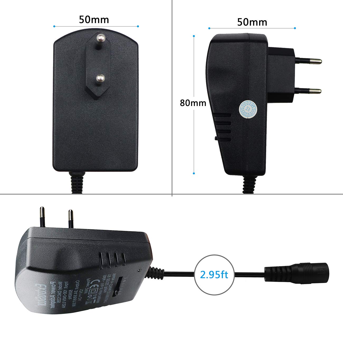 EXTRASTAR 24W Alimentatore Universale USB con 6 Spine CC per 3V-12V Elettronica Domestica -2000mA Max