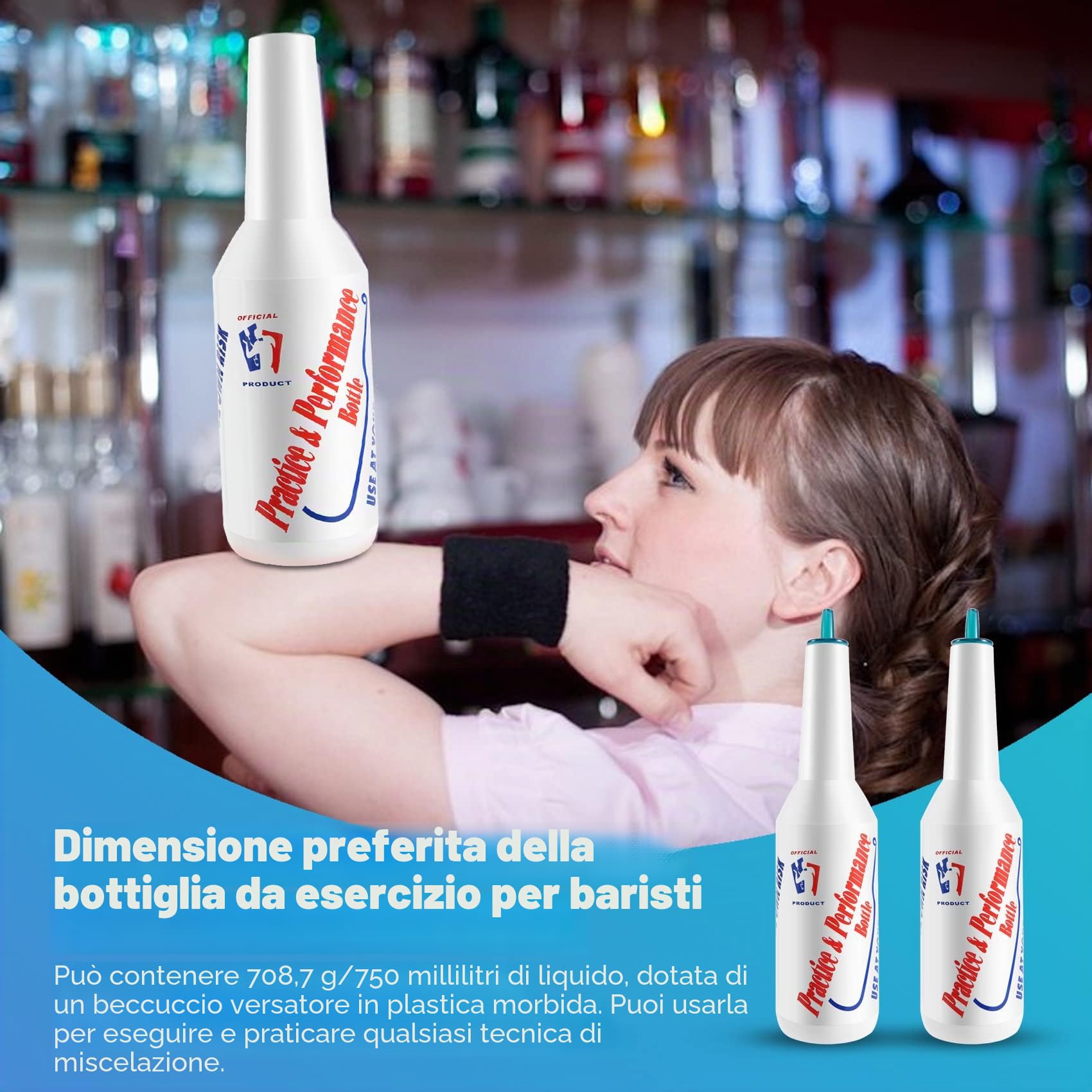2 pezzi Flair Bartending Bar Pub bottiglia cocktail shaker –