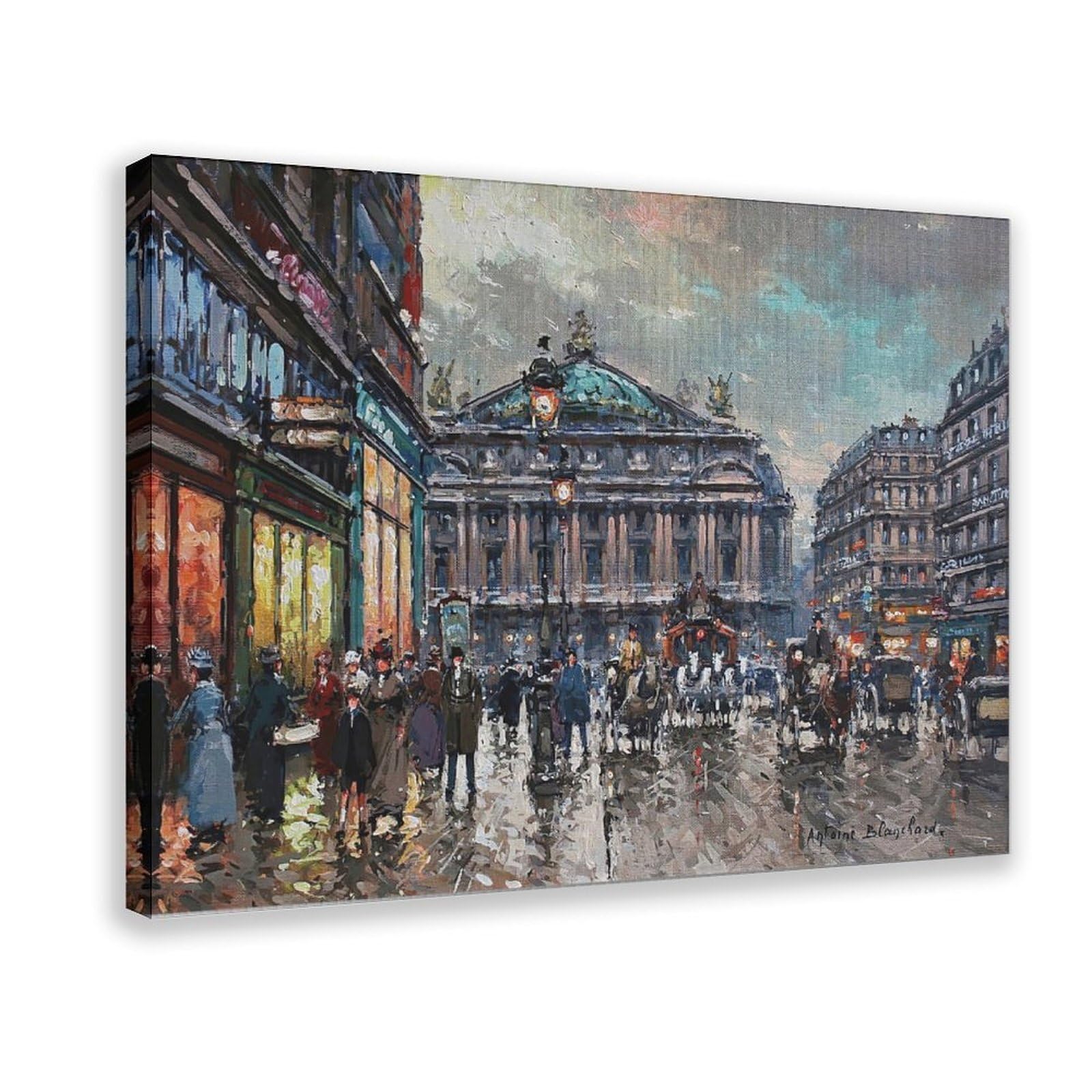 WCYB Stretched Canvas The Paris Opera House Palais Garnier by Antoine Blanchard Street Scenes Prints Posters Canvas Deco Paintings Wall Art For Office Livi